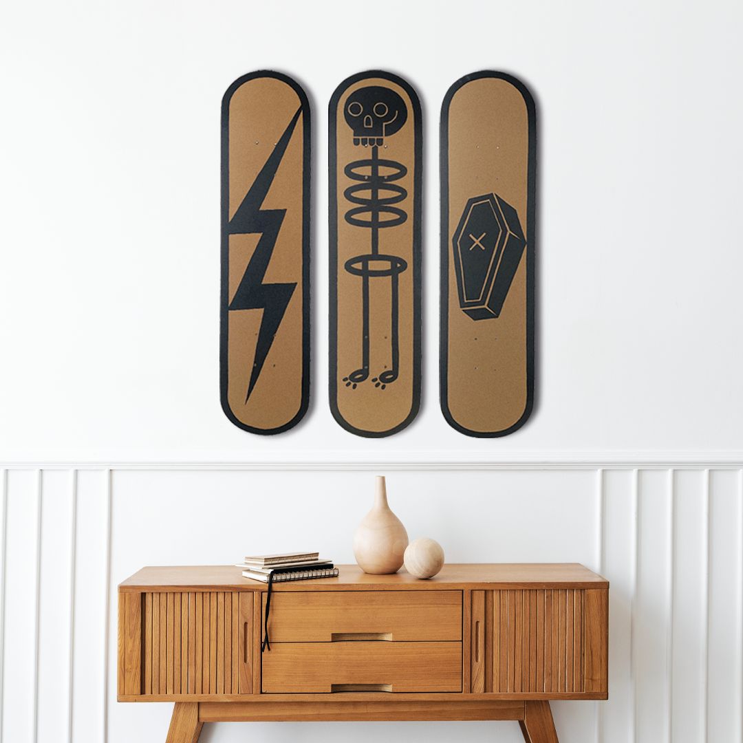 "Skeleton Life" Skateboard Wall Decor