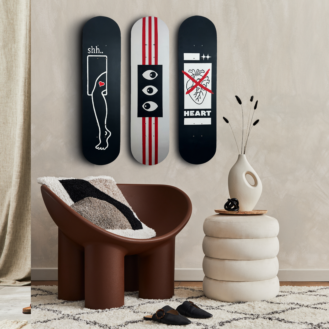 "Brutal Love" Skateboard Wall Decor