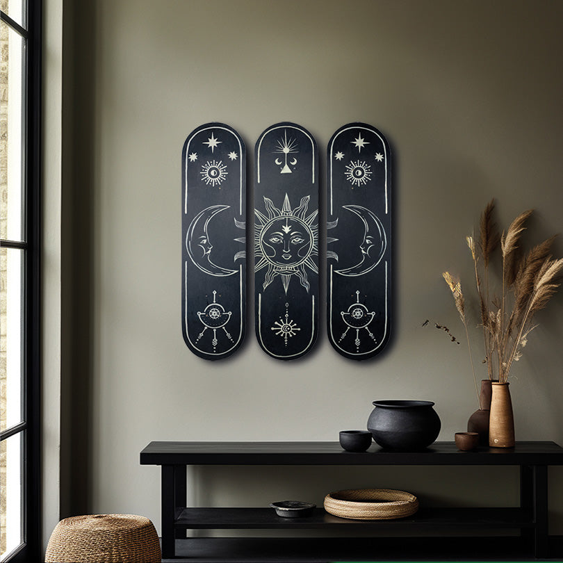 "Moon & Sun" Skateboard Wall Decor