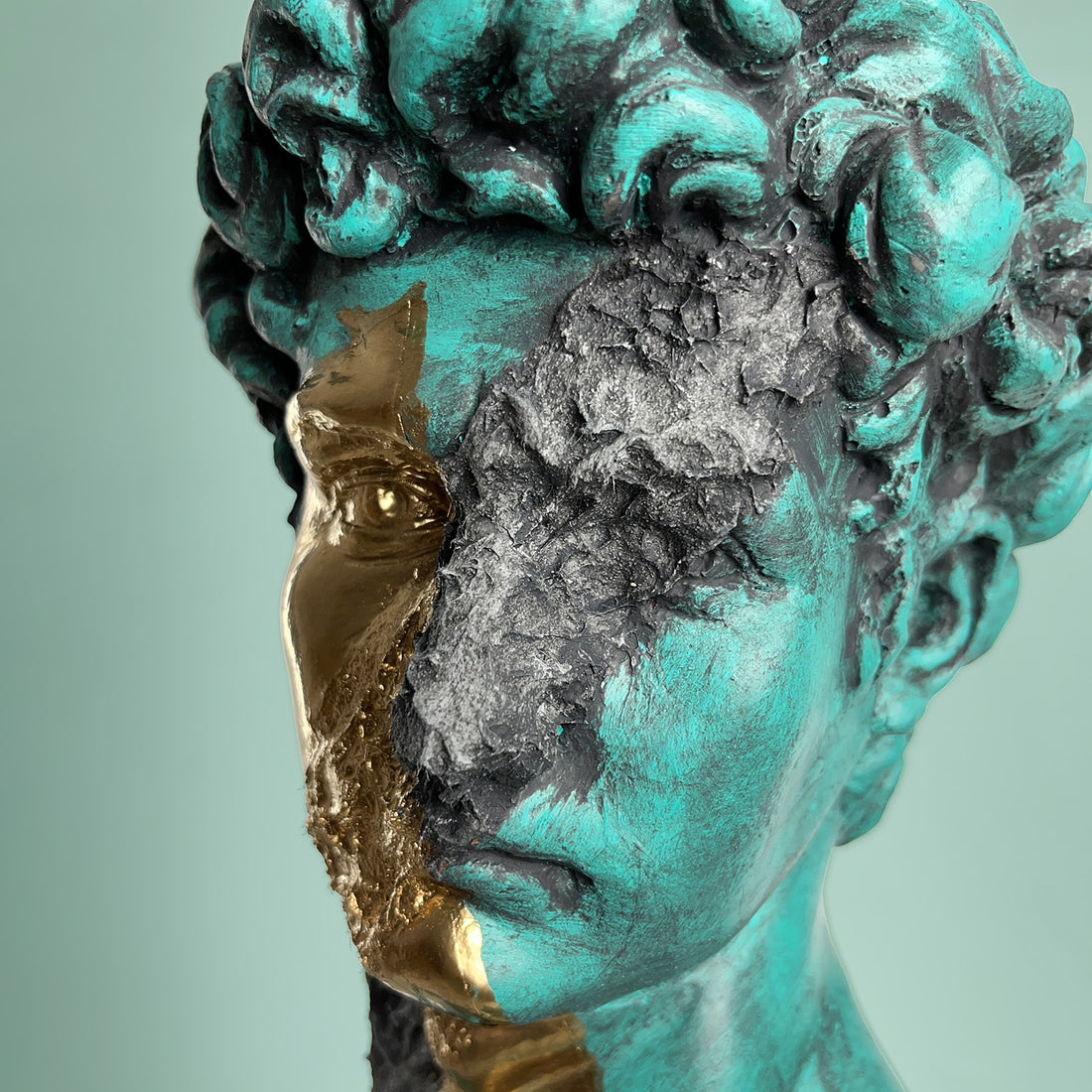 David "Mint & Gold" Sculpture