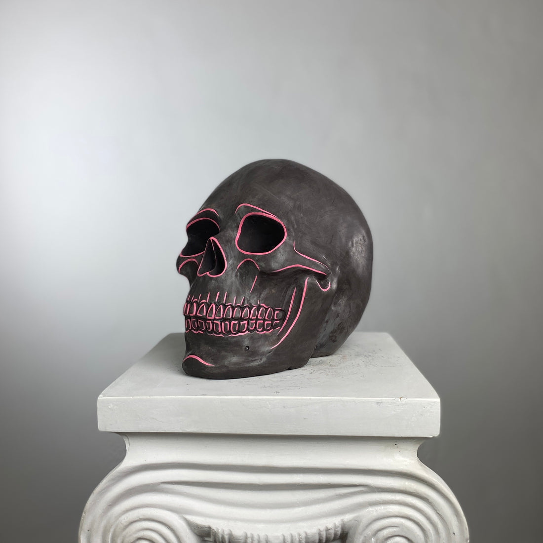 Skull "Neon Outlines" Sculpture
