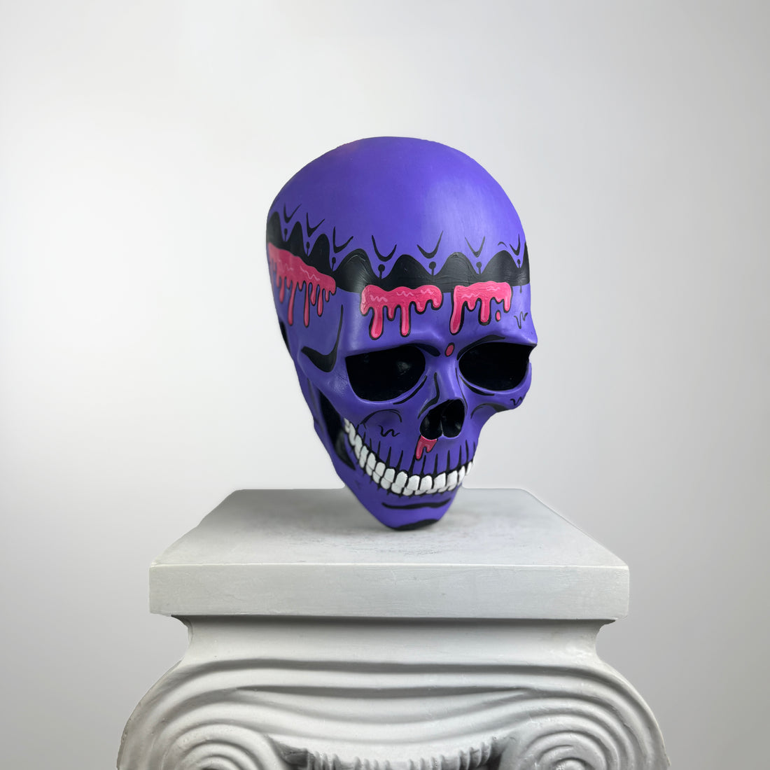 Skull "Purple Zombie" Sculpture