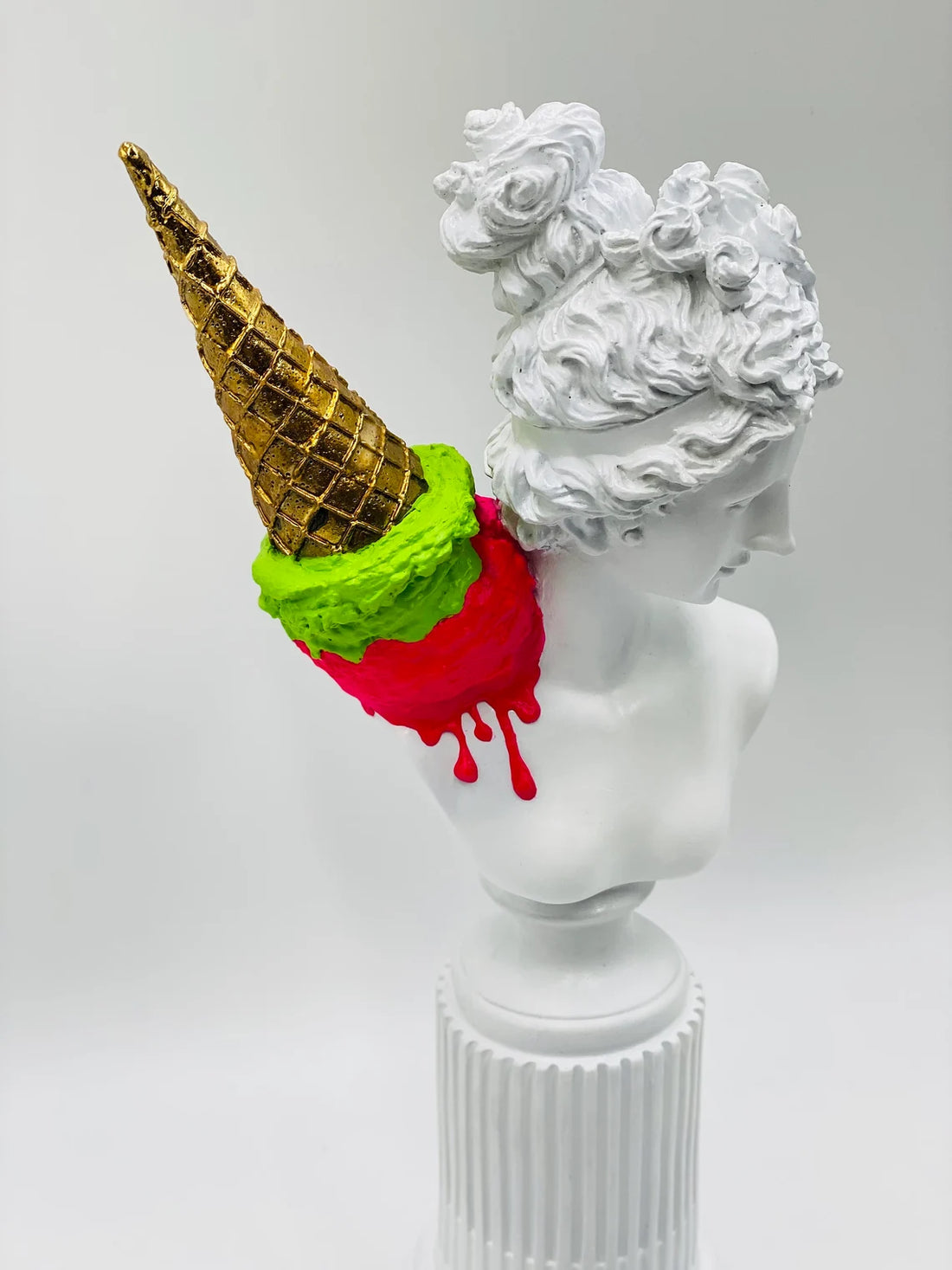 Aphrodite With Ice Cream White Sculpture