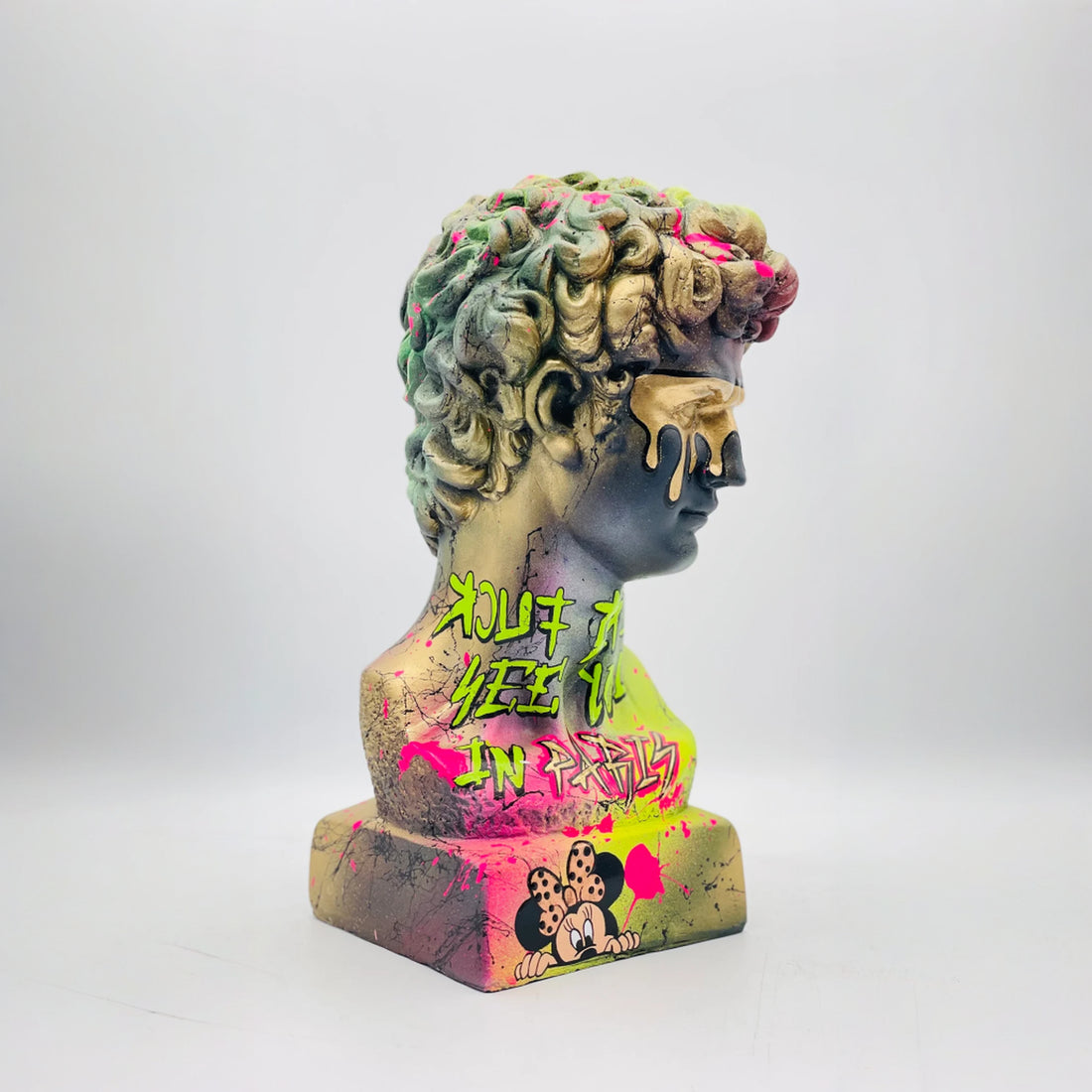 David Sculpture Graffiti Gold