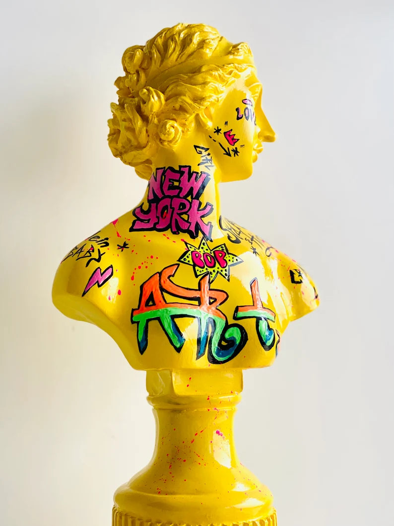 Artemis Sculpture Graffiti Yellow