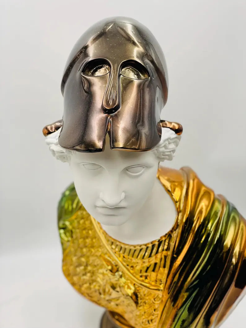 Athena Sculpture White&Bronze